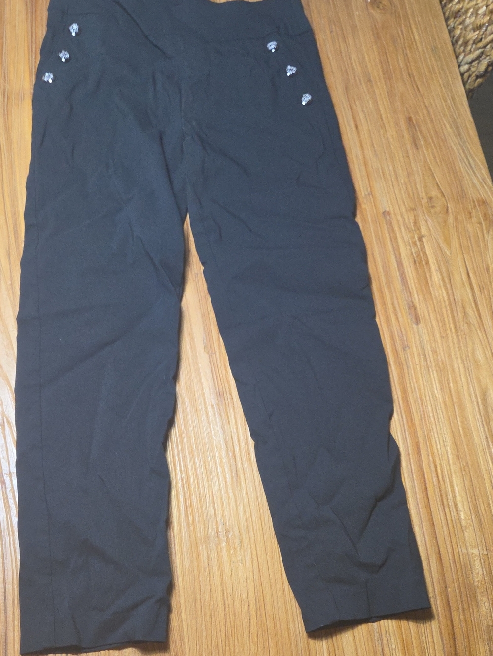 Counterparts Black Stretch Dress Pants with Subtle Embellishments